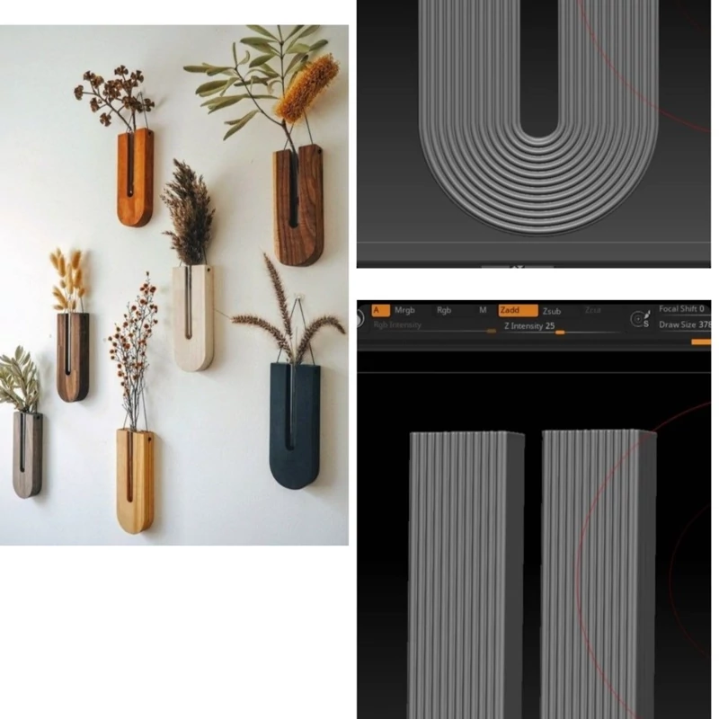 گلدان دیواری شیار داریو به همراه شیشه گلدان