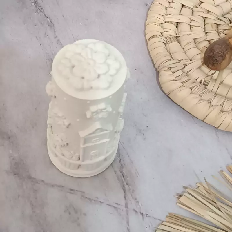 بیس خام استوانه بهاری طرح ژورنالی 12سانت قطر6